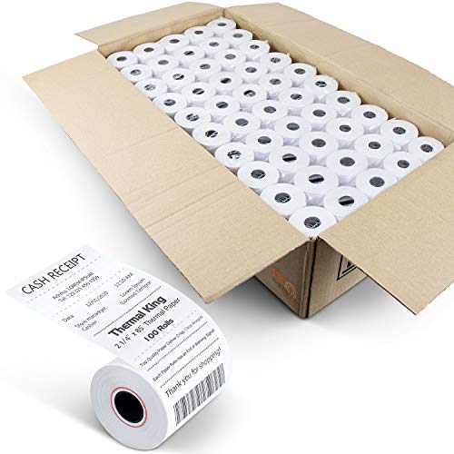 Tk Thermal King, 2-1/4" X 85' Thermal Paper Fits Verifone Vx570 Mini Compact Pos, 100 Rolls (50 Rolls/Case X 2) #TOP8