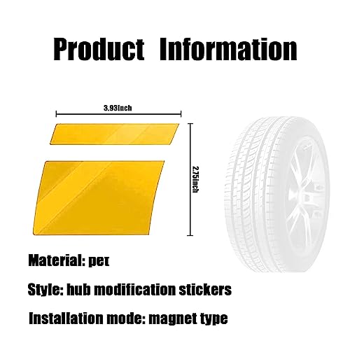 Image of gunhunt 6 PCS Car Reflective Stickers, Wheel Rim Decal Stripes Car Decals, Automotive Decals Hash Stripe Stickers for 18-21 Inch Wheels Tire Rim Safety Decoration Accessories (Yellow)