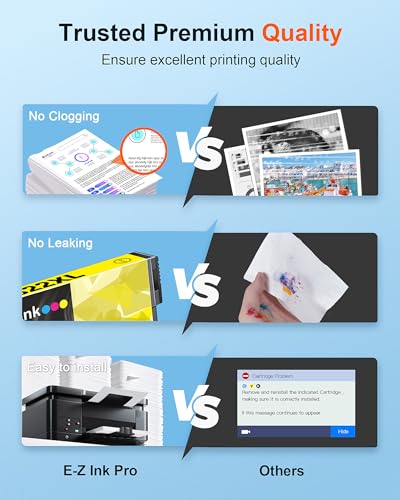 Image of E-Z Ink Pro 822XL Ink Cartridges Remanufactured Replacement for 822XL Ink Cartridges Combo Pack to Use with Workforce Pro WF-3820 WF-4830