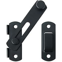 Alise Pestillo abatible para puerta de seguridad para valla de madera de granero, puertas corredizas francesas, herrajes de puerta de acero inoxidable SUS304 resistentes, negro mate MS9500-B