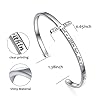 DAOCHONG Sterling Silver Cross Bangle God is Within Her, She Will Not Fall Cuff Bangle Sideways Cross Bangle Bracelets #5