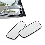 Jewkot 2 PCS Blind Spot Mirrors for Car Rearview Mirrors, Dual-curvature Vision-expanding Accessories, for Most Car Models (Black)