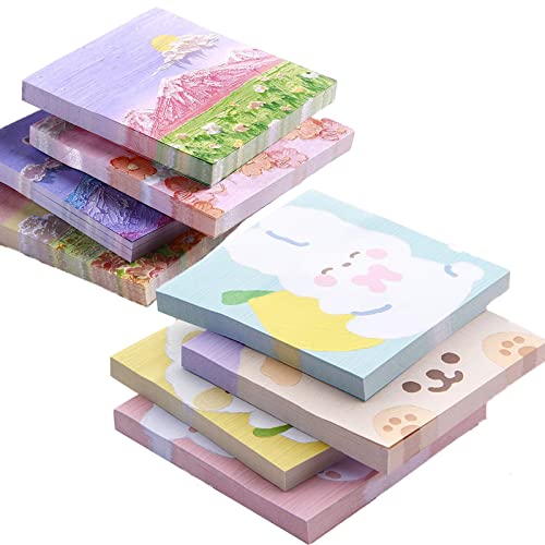 YouYuer 15 Pack Notas Adhesivas Sticky Notes Bonitas Adhesivas Removibles Autoadhesivas Sticky Notes Notas Adhesivas Colores para Oficina Hogar Escuela(80x80mm)