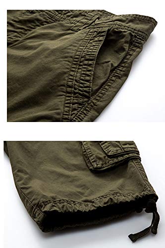 HHGKED Men's Twill Cargo Shorts (Army Green, 40)