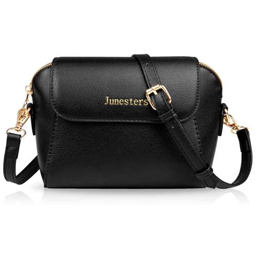 Small Crossbody Bags for Women Trendy Vegan Leather Shoulder Bag Ladies Black Purses with Adjustable Shoulder Strap