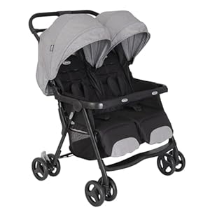 Graco DuoRider Lightweight Double Pushchair, Suitable from Birth to Approx. 3 Years, Steeple Gray Fashion