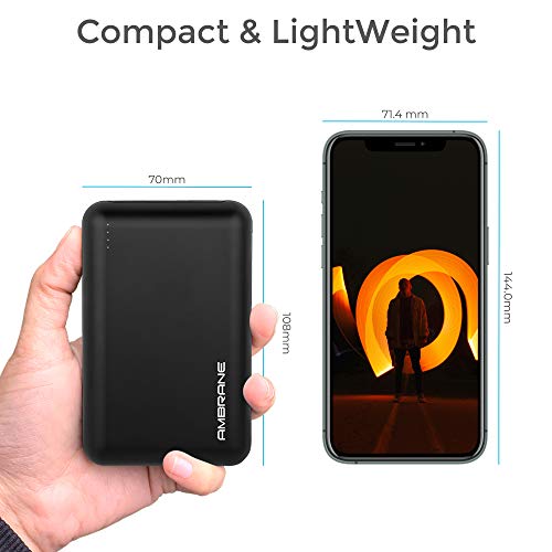 Image of Ambrane 20000 mAh Power Bank with 22.5W Fast Charging, Compact Size, Triple Output, Type C PD (Input & Output), Li-Polymer, Metallic Body, Made in India + Type C Cable (Powerlit XL, Black)