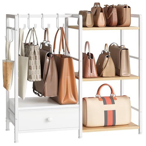 HOOBRO 3-Tier Purse Organizer for Closet, Multi-Functional...