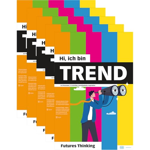 PLAYROOM Trendflip - Juego de 5 blocs de papel para futuros talleres de pensamiento en alemán