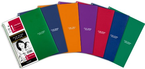 Cuaderno espiral Five Star, 1 tema, rayado ancho, 100 hojas, 10-1/2 pulgadas x 8 pulgadas, color seleccionado para usted puede variar (05200), color Surtidos. 1 Pack