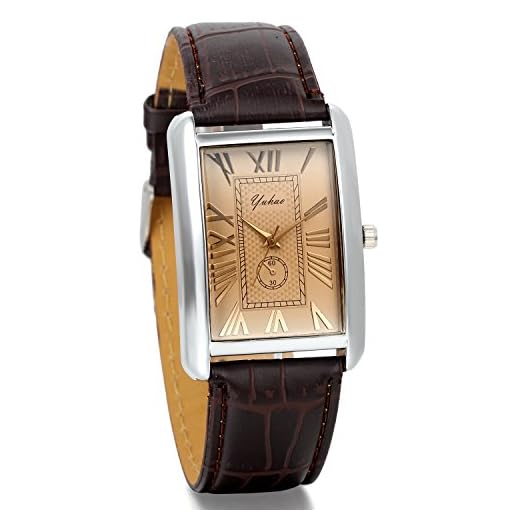 Avaner Reloj para Hombre Caballero Esfera Cuadrada Reloj Clásico de Cuero, Números Romanos Reloj Analogico de Movimiento Cuarzo Japonés