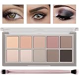 Miniling 10 Colors Eyeshadow Palette Smooth Matte Nude Eyeshadow Makeup Palette with Professional Ey