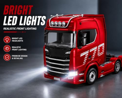 Image of RC Truck 2.4GHz Remote Control Truck with LED Lights, Sound & USB Charging.