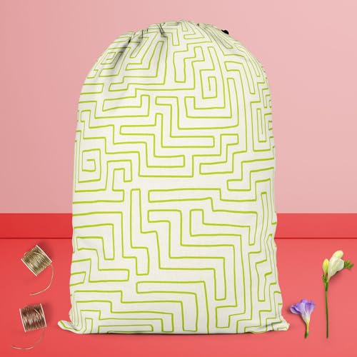 Image of ArtzFolio Labyrinth Art | Reusable Sack Bag | Bag for Gym, Storage, Vegetable & Travel