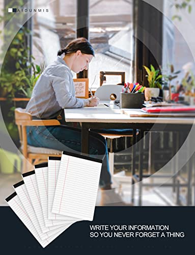 Legal Pads 5 x 8 Note Pads White Small Notepads 5 x 8 Writing Pads 5 x 8 for Office 4 Pack White Lined Writing Notepad 5x8 for Work 80 GSM Paper Bloc Note College Ruled Legal Pad 3 image 3
