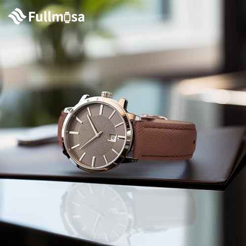 Image of Fullmosa Cross Leather Replacement Watch Strap 20mm Compatible for Samsung Galaxy Watch 5 40mm 44mm /Pro 45mm /Watch 4 40mm 44mm /Classic 46mm 42mm(2021) - Brown