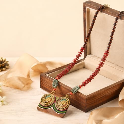 Image of AAKRITI ART CREATIONS Handcrafted Tribal & Wooden Necklace Collection | Dhokra, Ethnic, Brass & Artistic Designs | Royal, Boho & Nomadic-Inspired Statement Jewelry for Women
