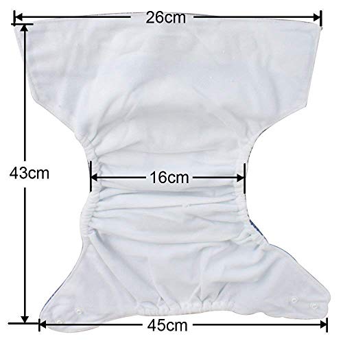 Image of Lukzer Reusable Baby Cloth Diaper with Microfiber Insert Pad, Pack of 2 | Free Size Adjustable Washable Baby Nappies with Snap Buttons | Soft Diapers with Leak Protection for Babies 3 Months-3 Years, 5-15 kg
