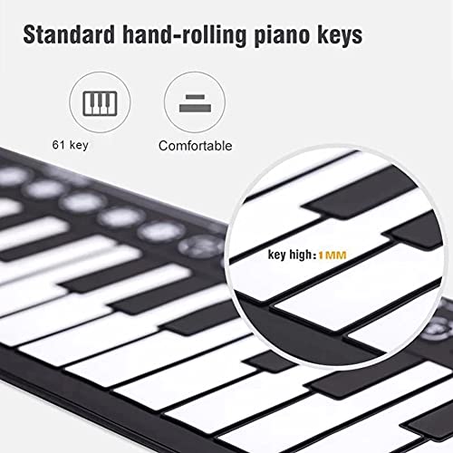 JTYX 61 Touches Flexible Roll Up Piano Clavier Silicone Hand Roll Piano Piano électrique numérique avec Haut-Parleur intégré Clavier de Musique éducatif pour Enfants Cadeau - Les Beatles, Paul McCartney, John Lennon, RIngo Starr, George Harrison JTYX 61 Touches Flexible Roll Up Piano Clavier Silicone Hand Roll Piano Piano électrique numérique avec Haut-Parleur intégré Clavier de Musique éducatif pour Enfants Cadeau – Image 5