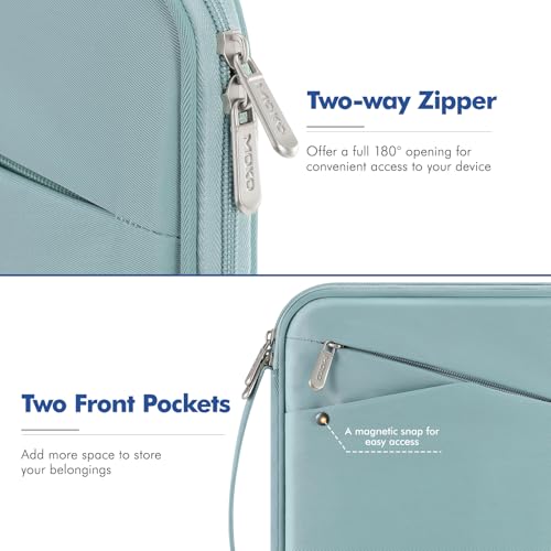 Image of MoKo 9-11 Inch Tablet Sleeve Carry Case Padded Protective Bag with Handle | Fits New 11-inch iPad Air 4 2026 /Pro M5 / A16, iPad 10th /Air 5 /4th 10.9, i-Pad 9 /8th 10.2,Tab S9 /S8 11, Misty Blue