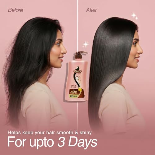 Image of Meera Smooth & Shine Shampoo with Rice Kanji & Aloe Vera | Up to 72 Hours Smooth & Shiny Hair | Nourishes & Softens Hair | Suitable for Men & Women | 1000ml
