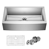 Kraus KHF200-36 36-inch Farmhouse Apron Single Bowl 16-gauge Stainless Steel Kitchen Sink