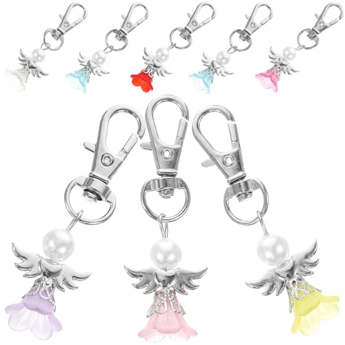 ERINGOGO Llaveros de Ángel Alas Protectoras Juego de 8 Piezas Multicolor Colgantes Decorativos para Llaves y Bolsos Dijes para Llavero Accesorios para Bodas y Manualidades DIY