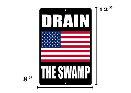 Rogue-River-Tactical-Donald-Trump-Metal-Tin-Sign-Wall-Decor-Man-Cave-Bar-Drain-The-Swamp-USA-Flag