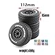 Yuikome 4 StüCk 112 Mm 1/10 Short Course Truck Reifen Reifen Rad mit 12 Mm Sechskant für Slash Arrma SENTON VKAR 10SC RC Car