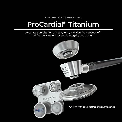 MDF® ProCardinal C3 Cardiology Estetoscopio de doble cabeza de titanio con membrana convertible adulto, pediátrica e infantil-neonatal - Morado (MDF797CC08T)