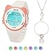Imagen de HMJIA Reloj Niñas y Collares Set con Motivo de Gato 3ATM Sumergible con Alarma Cronómetro Luz Correa Reloj Digital Niña con Correa de Cumpleaños para Niñas de 3 a 12 Años