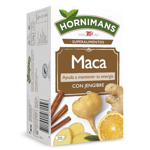 Hornimans Infusión de Maca con Jengibre 100% Natural | 20 bolsitas | Sin Teína