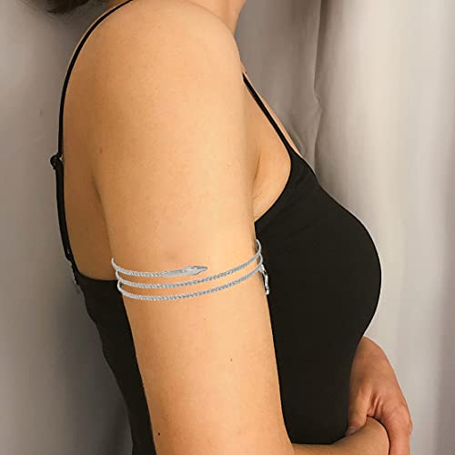 WAINIS 9 PCS Pieces Arm Cuff Upper Arm Band Cuff Bracelet Bangle for Women Silver Gold Adjustable Armband Set3