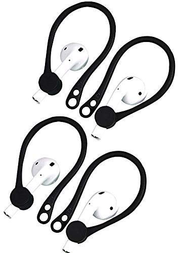 Rayker[Anti-Slip] Earhook for Airpods, Replacement Silicone Ear Loop Ear Hooks Anti-Lost Keep Airpods in Ear, Design for Airpod Outdoors, 2 Pairs, Black