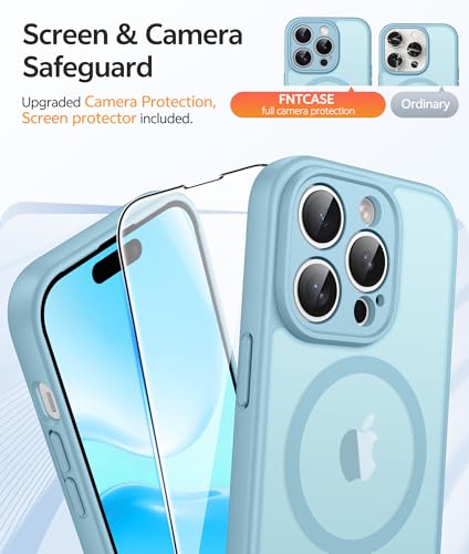 Image of FNTCASE for iPhone 14 Pro Case: [Compatible with Magsafe] Translucent Matte Cases with [Full Camera Protection] [Screen Protector] Military Grade Shockproof Protective Phone Cover - Teal