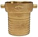 Dixon Valve FBB400 Brass Shank/Water Fitting, King Short Shank Suction Coupling with Brass Nut, 4" NPSM Female x 4" Hose ID Barbed