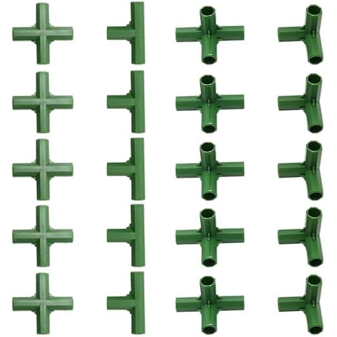 UOIENRT Heavy Duty Greenhouse Frame Building Connector, 0.43 Inch 11mm 4 Types Stable Support Replacement for Grape Trellis, Plant Stakes, Flower, Greenhouse Frames Cover