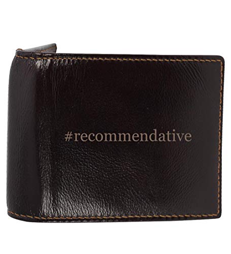 #recommendative - Genuine Engraved Hashtag Soft Cowhide Bifold Leather Wallet