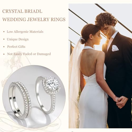 HUASAI Engagement Rings for Women Moissanite Wedding Promise Rings for Her Stackable Design Elegant Jewelry Gift3