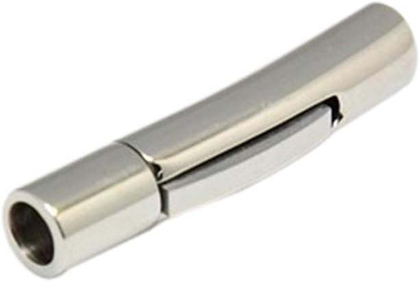 PH PandaHall 10 Sets Stainless Steel Bayonet Clasps Column Leather Cord End Cap Snap Fit 4mm Cord for Jewelry Making