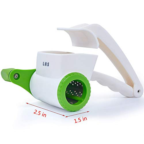 Lhs Rotary Cheese Graters For Kitchen, Manual Hand Crank Handheld Cheese Cutter With Stainless Steel Drum For Grating Hard Cheese, Chocolate, Nuts And More #TOP6