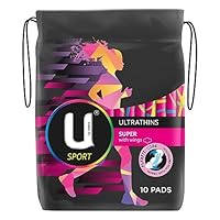 U by Kotex Sport Ultrathin Pads Super with Wings 10 Pack