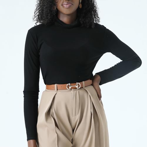 Women Belts for Jeans Dresses Skinny Waist Belt with Gold Buckle Thin Belts for Ladies2