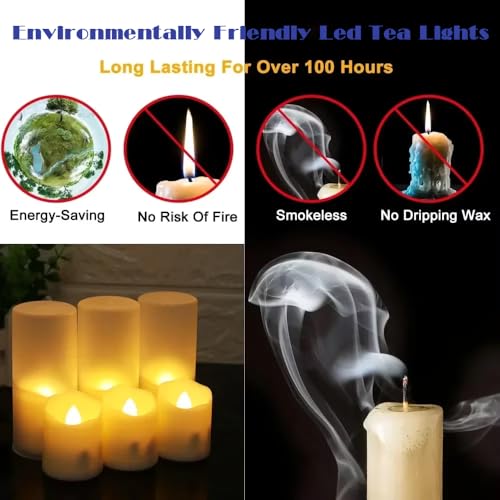 Velas LED sin llama con mando para evitar incendios en decoración navideña y del hogar 7