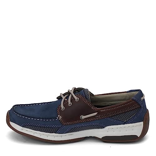 Image of Dunham Men's Boat Shoes, Blue Multi, 9.5 X-Wide