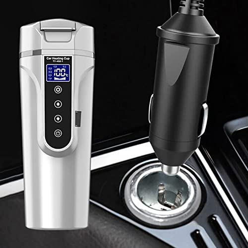 Taza Calefactora de Coche 12V Acero Inoxidable 450ml Blanco miniatura 5