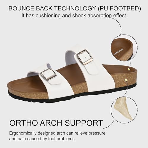 Image of Centrino Women's Berkin-Style Slip-On Sandals | Open Toe Design | Soft PU Footbed | Lightweight & Comfortable | Arch Support | On-Grip Sole | Casual Outdoor Wear (9223)