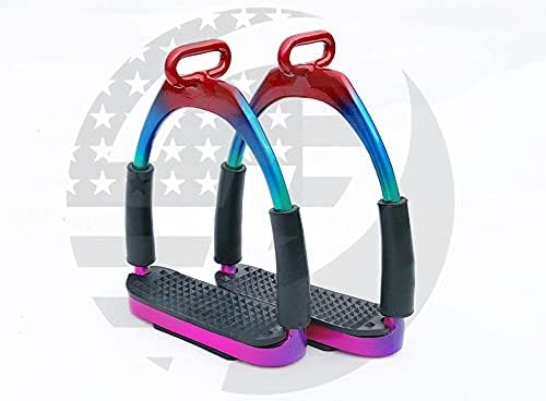 Offset Horse Stirrups Multi Flexible Safety (4.75’’) Riding Bendy Iron Steel