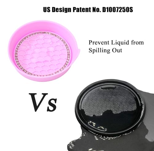 Image of Amooca 4-Pack Car Cup Holder Coaster Bling Crystal Rhinestone Car Interior