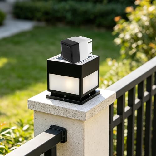 Lámpara solar para columnas de valla que soluciona la falta de luz en patios exteriores 5
